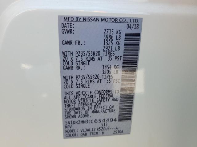 2018 Nissan Pathfinder S VIN: 5N1DR2MN3JC654494 Lot: 59485824