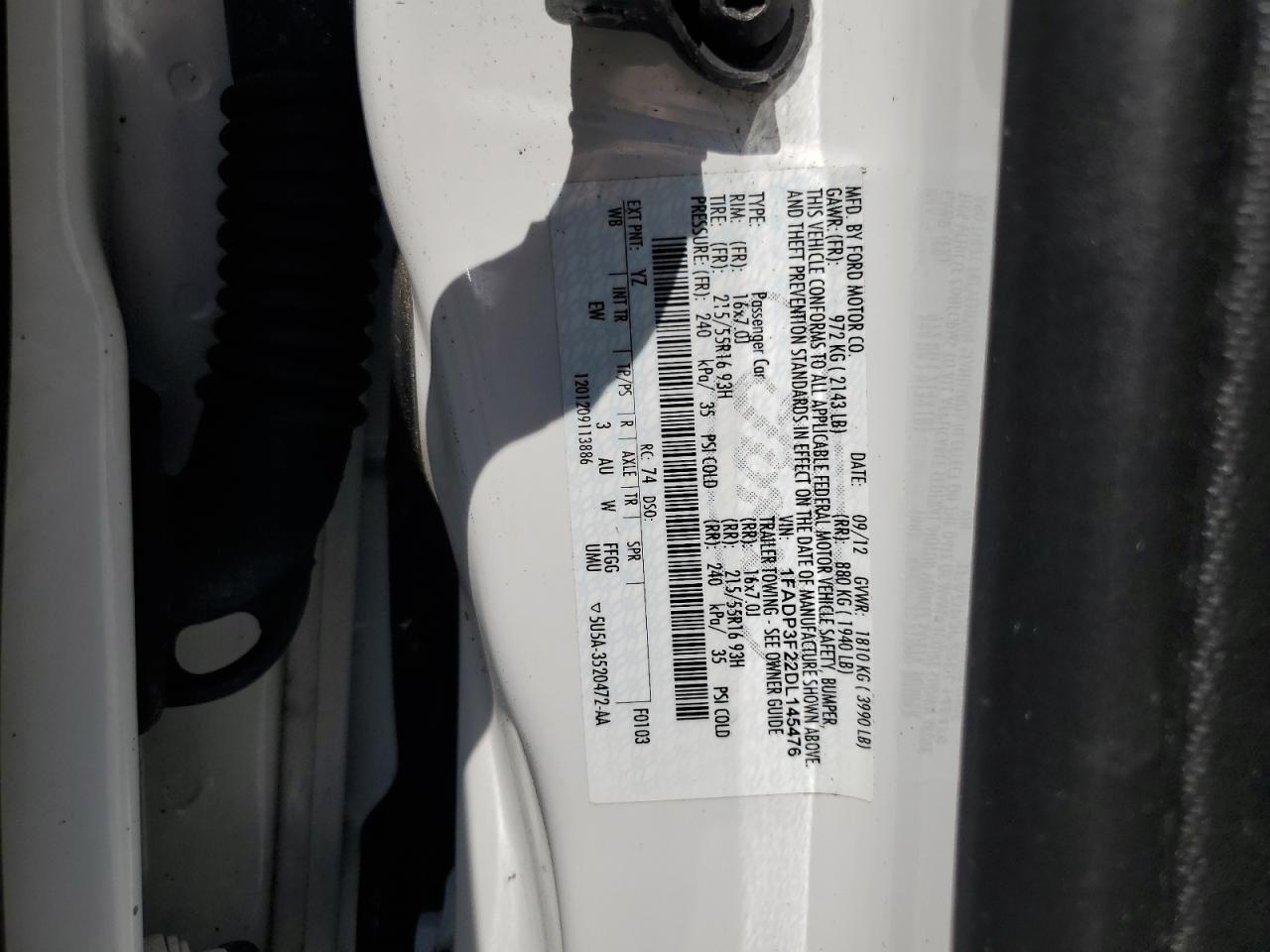 1FADP3F22DL145476 2013 Ford Focus Se