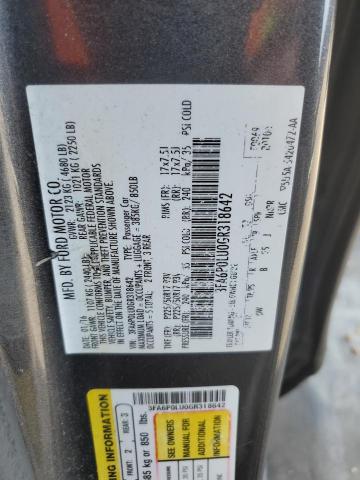 2016 Ford Fusion Se Hybrid VIN: 3FA6P0LU0GR318642 Lot: 60306864