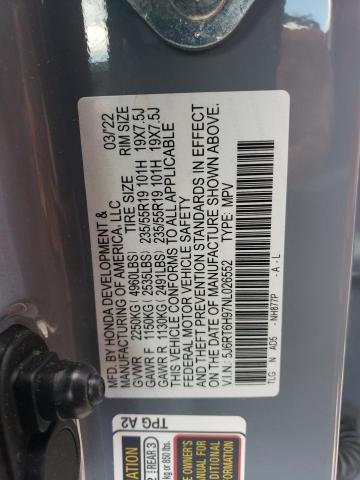 2022 Honda Cr-V Touring VIN: 5J6RT6H97NL026552 Lot: 59160864