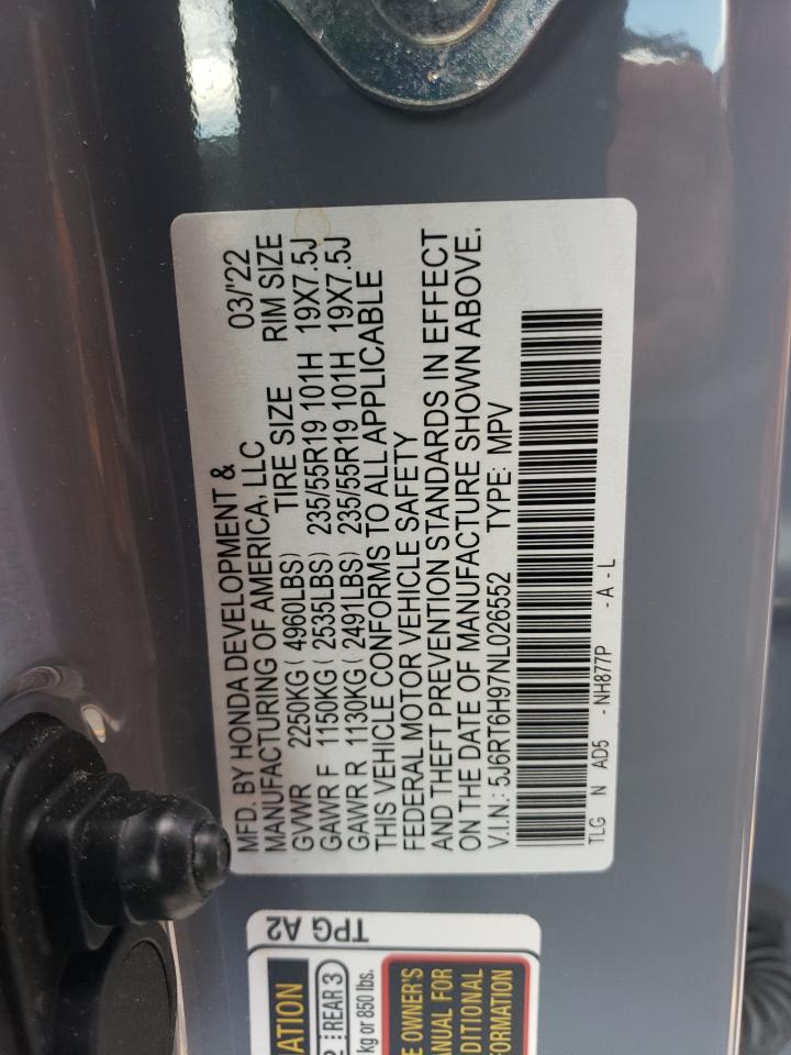 5J6RT6H97NL026552 2022 Honda Cr-V Touring