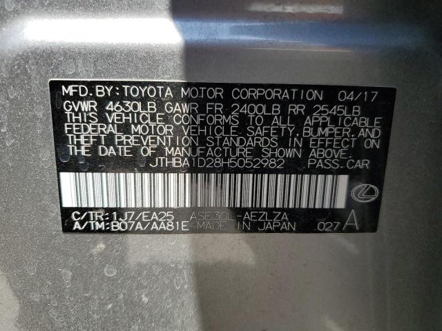 2017 Lexus Is 200T VIN: JTHBA1D28H5052982 Lot: 57738484