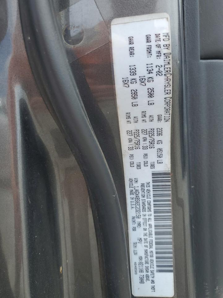 1J4GX48S02C232150 2002 Jeep Grand Cherokee Laredo