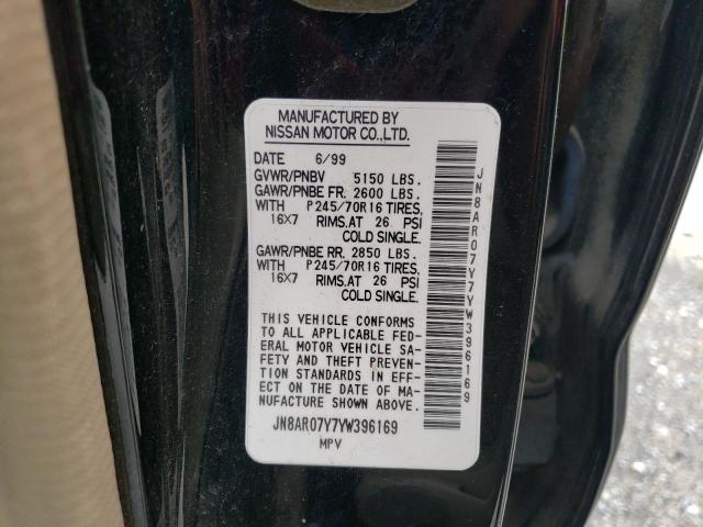 2000 Nissan Pathfinder Le VIN: JN8AR07Y7YW396169 Lot: 59361174