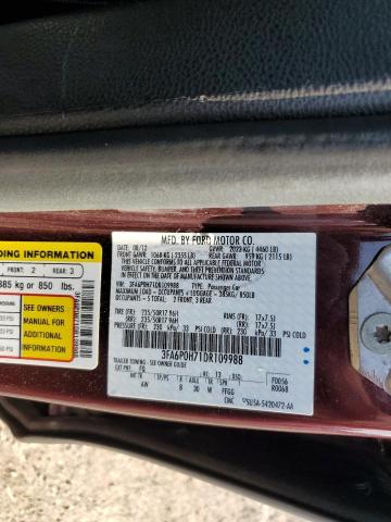 2013 Ford Fusion Se VIN: 3FA6P0H71DR109988 Lot: 59828384