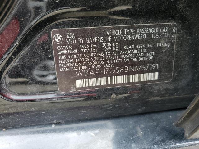 2011 BMW 328 I VIN: WBAPH7G58BNM57191 Lot: 57662404