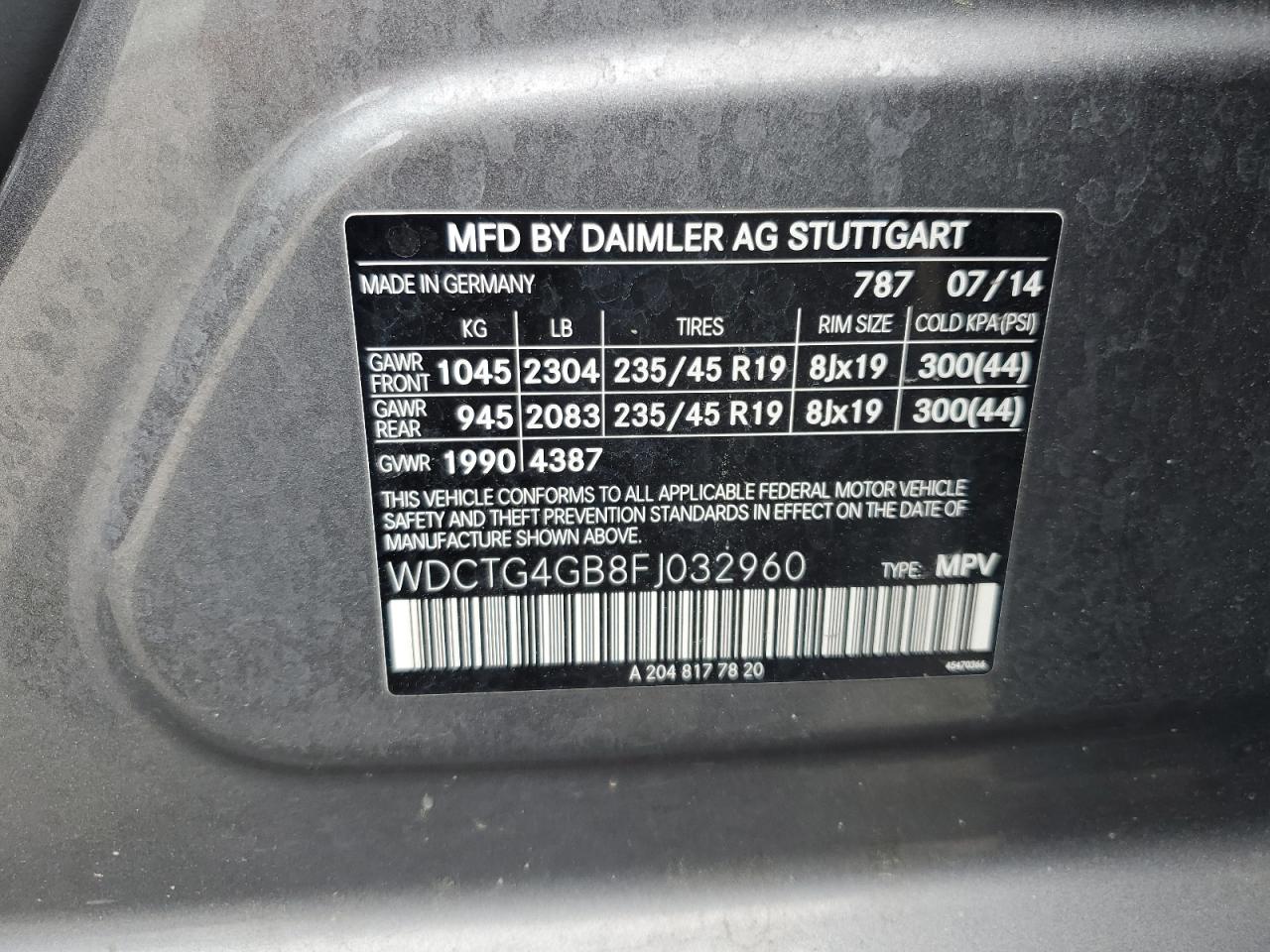 WDCTG4GB8FJ032960 2015 Mercedes-Benz Gla 250 4Matic