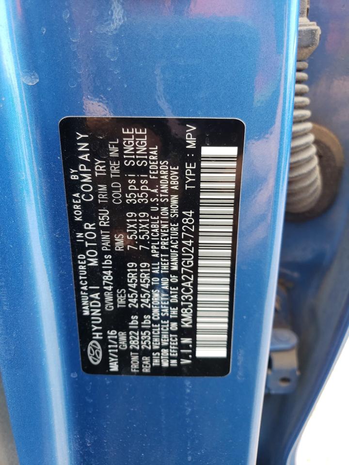 KM8J3CA27GU247284 2016 Hyundai Tucson Limited