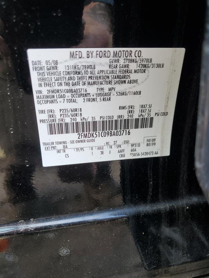 2FMDK51C09BA03716 2009 Ford Flex Se