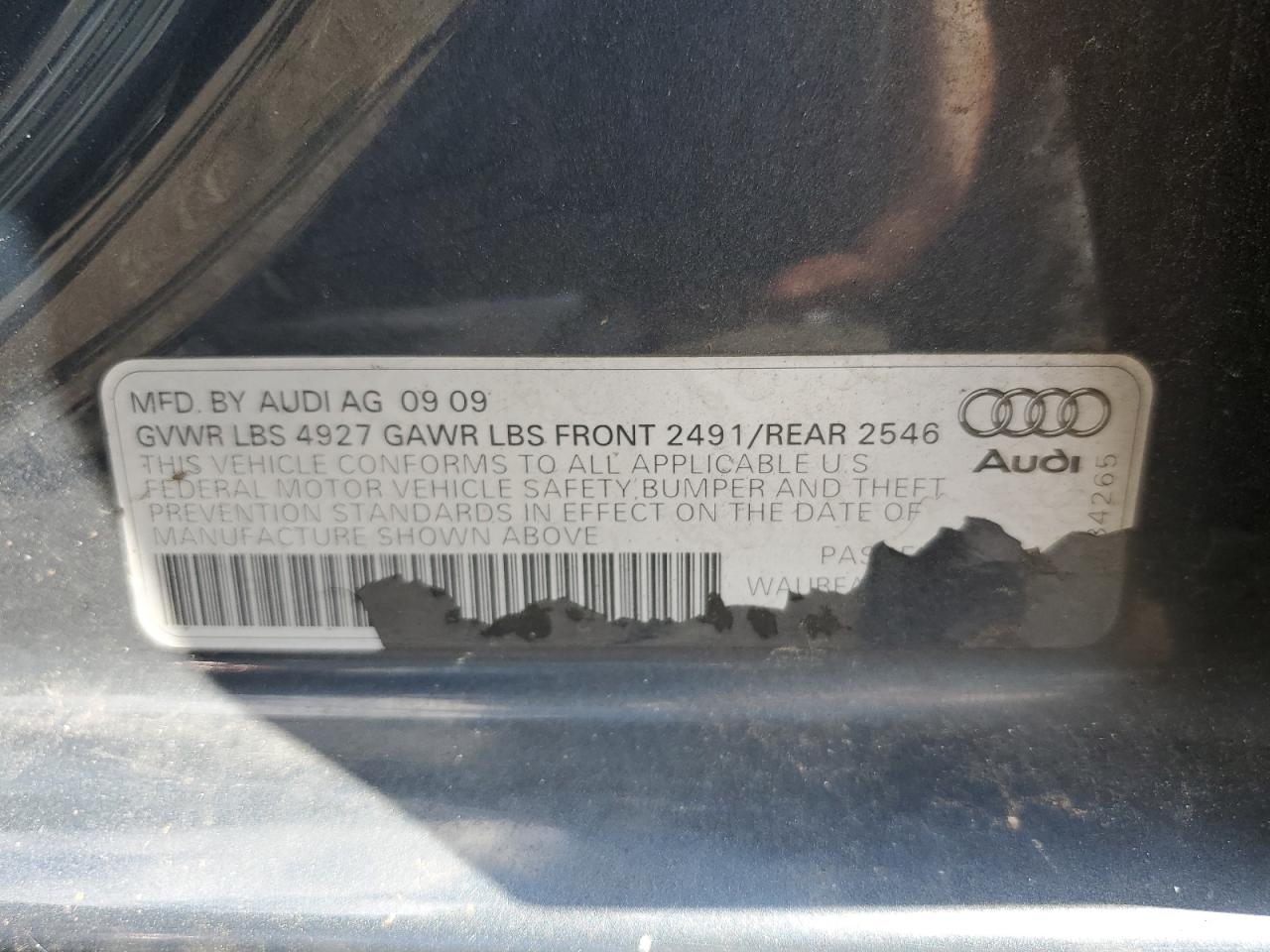 WAUBFAFL4AN020381 2010 Audi A4 Premium