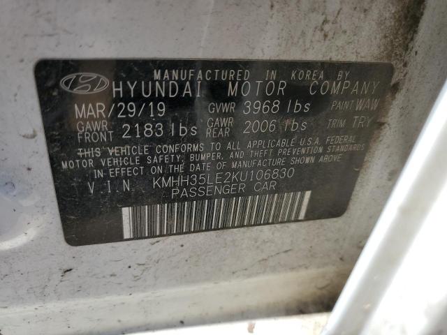 2019 Hyundai Elantra Gt VIN: KMHH35LE2KU106830 Lot: 58457124