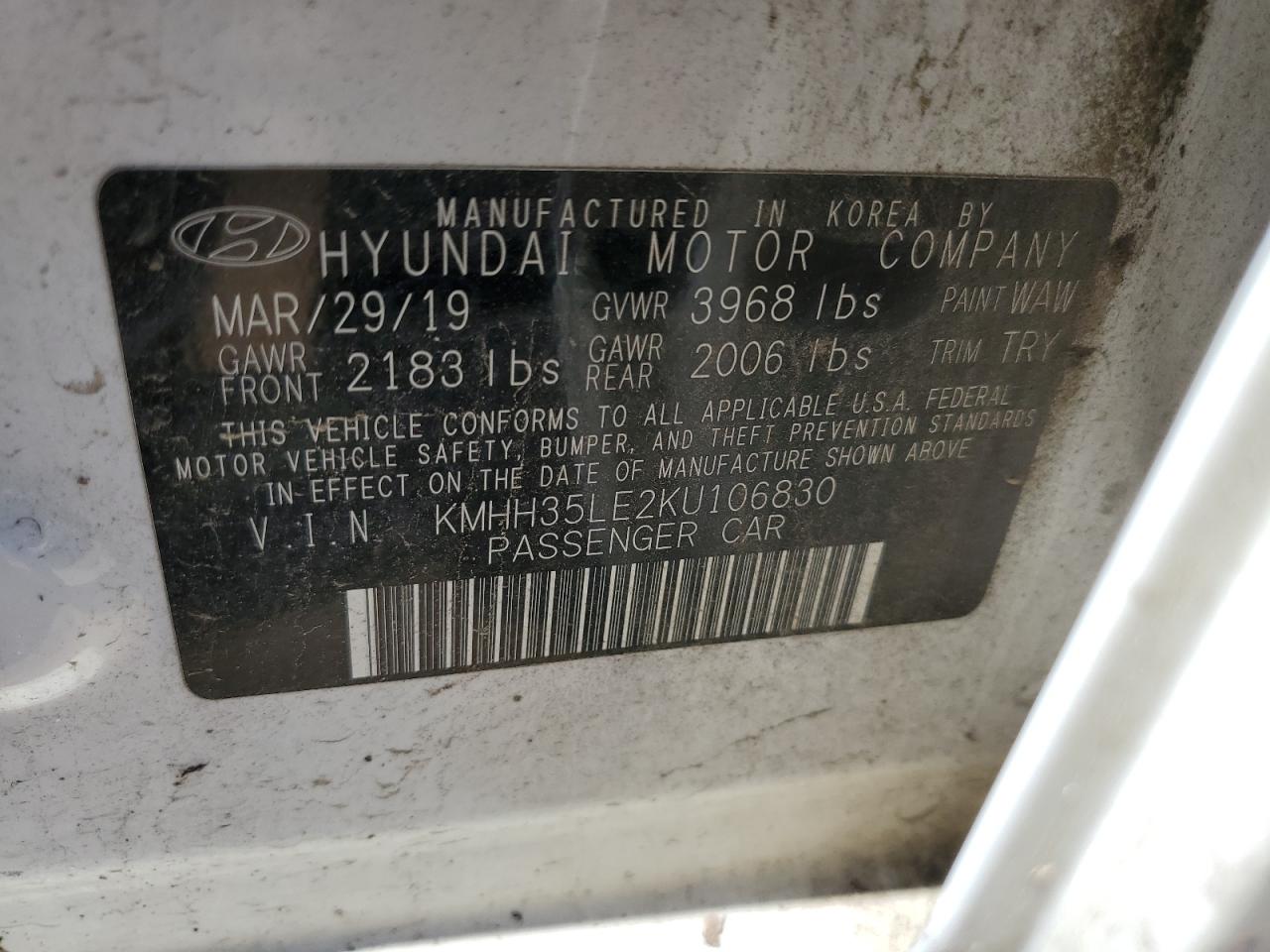 KMHH35LE2KU106830 2019 Hyundai Elantra Gt