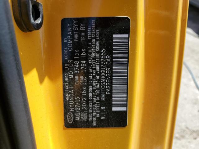 2016 Hyundai Veloster VIN: KMHTC6AD0GU272555 Lot: 58754094