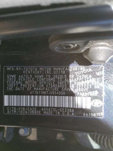 VIN 4T1B11HK7JU654050 2018 Toyota Camry, L no.12