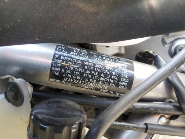 2007 KAWASAKI EX650 A - JKAEXEA157A018076