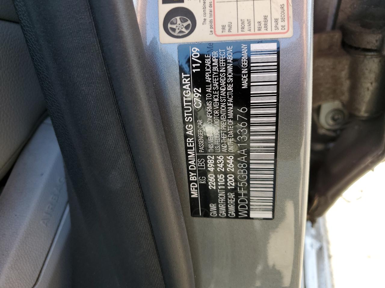 WDDHF5GB8AA133676 2010 Mercedes-Benz E 350