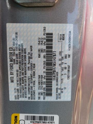 2021 Ford Mustang Gt VIN: 1FATP8FF7M5147871 Lot: 60247334