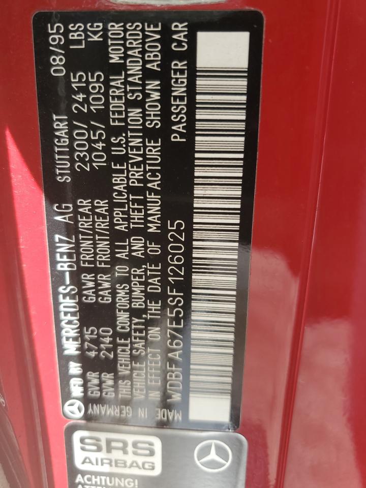 WDBFA67E5SF126025 1995 Mercedes-Benz Sl 500