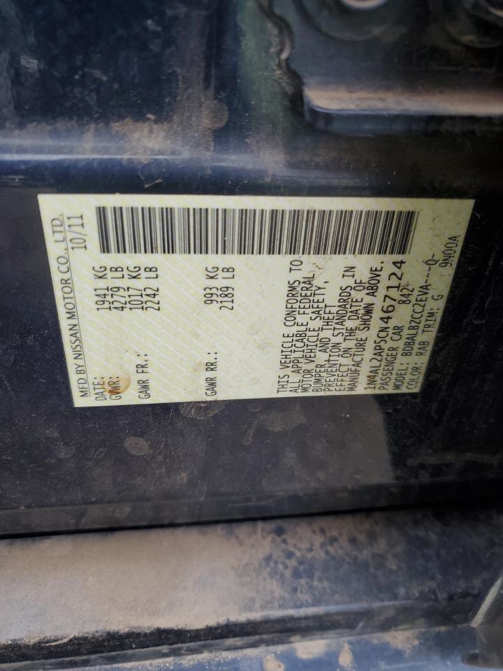 2012 Nissan Altima Base vin: 1N4AL2AP5CN467124