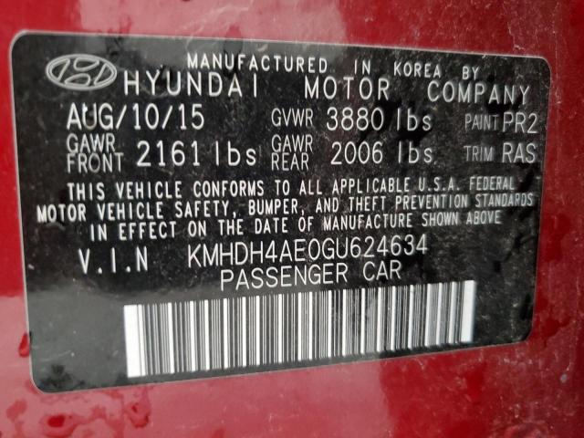 KMHDH4AE0GU624634 2016 HYUNDAI ELANTRA - Image 12