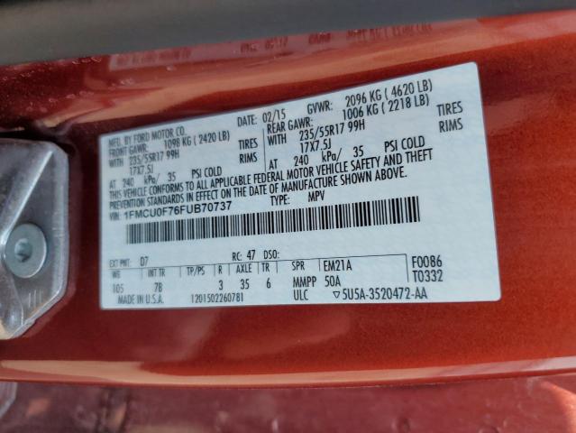 2015 FORD ESCAPE S - 1FMCU0F76FUB70737