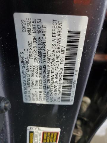 2022 Honda Cr-V Exl VIN: 7FARW1H81NE021409 Lot: 58825584