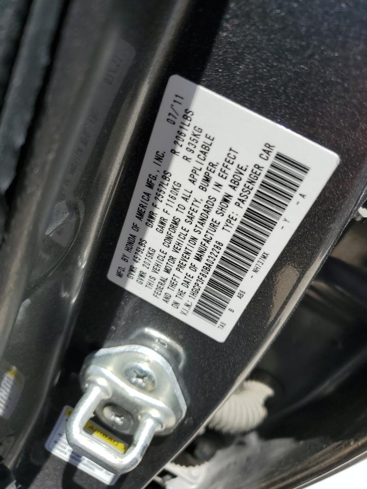 1HGCP3F80BA032288 2011 Honda Accord Exl