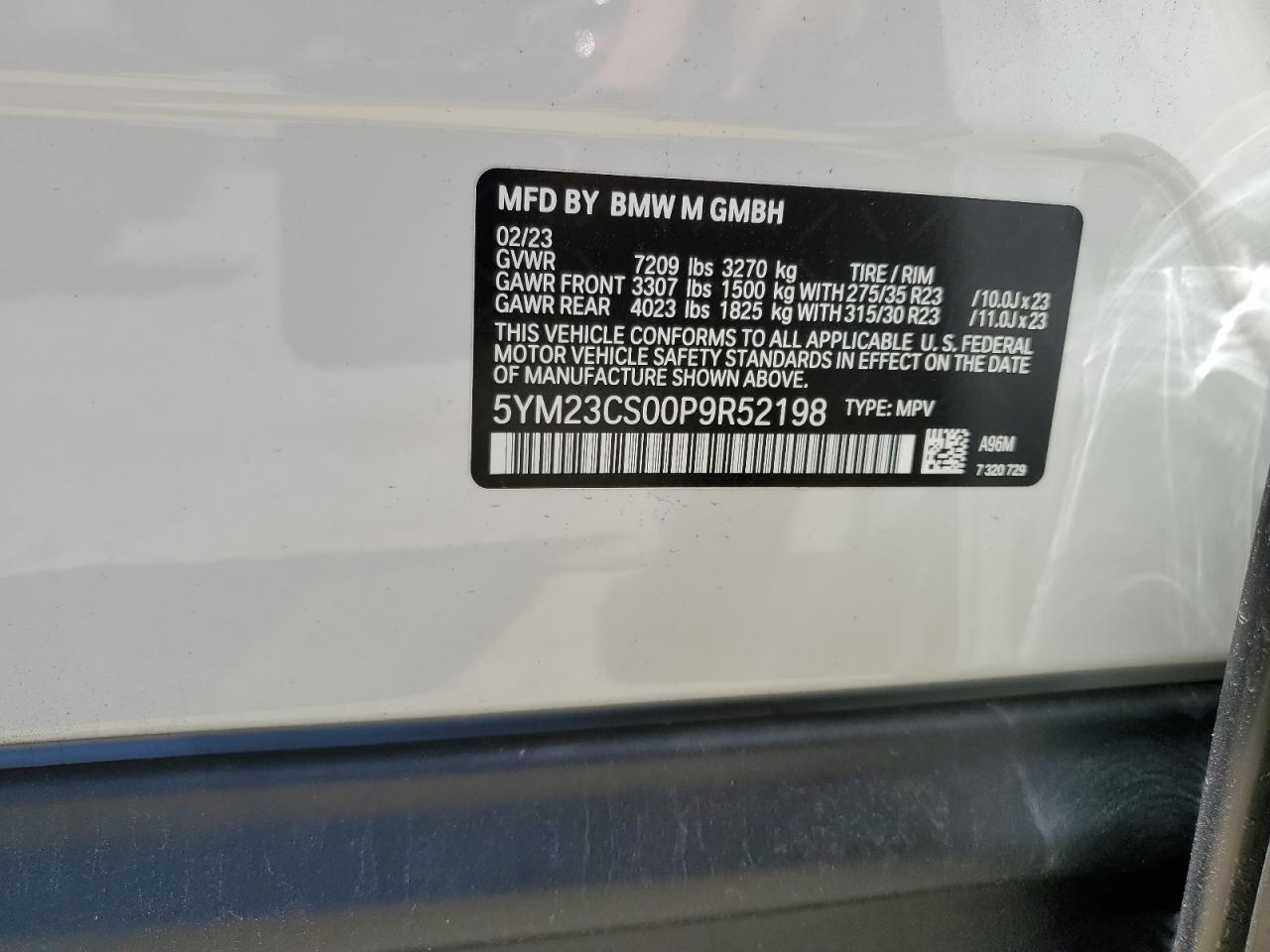 5YM23CS00P9R52198 2023 BMW Xm