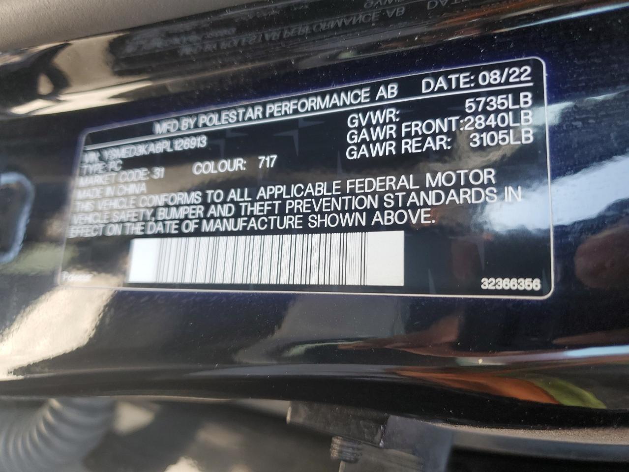 YSMED3KA6PL126913 2023 Polestar 2