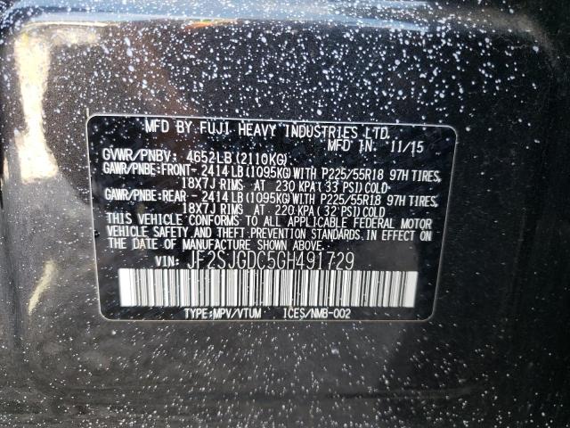 2016 SUBARU FORESTER 2 - JF2SJGDC5GH491729