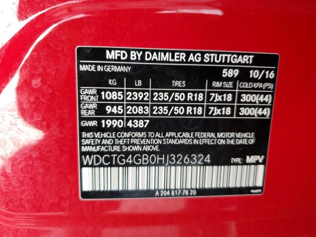 VIN WDCTG4GB0HJ326324 2017 Mercedes-Benz GLA-Class,... no.13