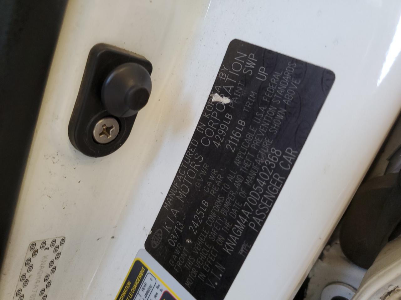 KNAGM4A70D5402368 2013 Kia Optima Lx