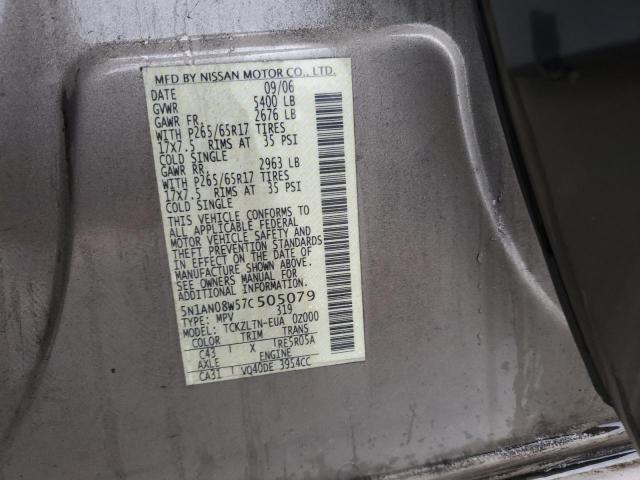 2007 Nissan Xterra Off Road VIN: 5N1AN08W57C505079 Lot: 60704494