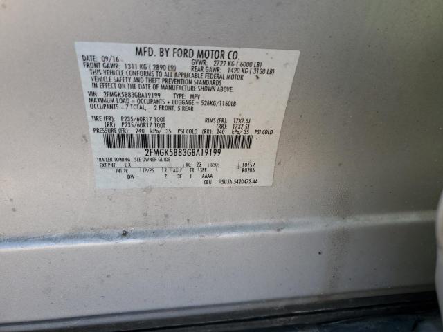 2016 Ford Flex Se VIN: 2FMGK5B83GBA19199 Lot: 58783894