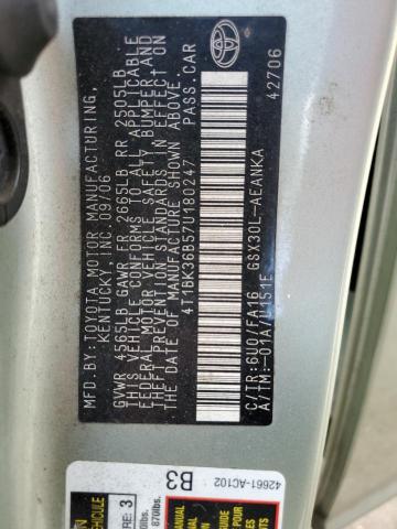 2007 Toyota Avalon Xl VIN: 4T1BK36B57U180247 Lot: 60741224