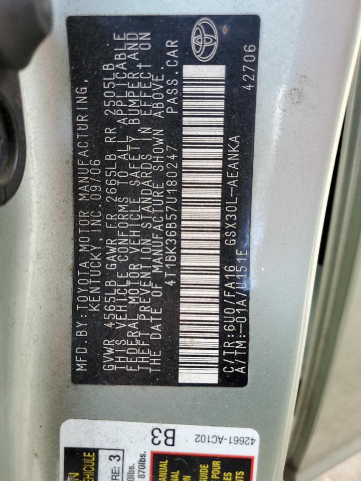 4T1BK36B57U180247 2007 Toyota Avalon Xl