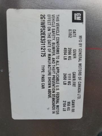 2003 Chevrolet Impala VIN: 2G1WF52EX39112175 Lot: 60665184