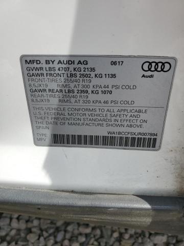 2018 Audi Q3 Premium VIN: WA1BCCFSXJR007894 Lot: 59684884