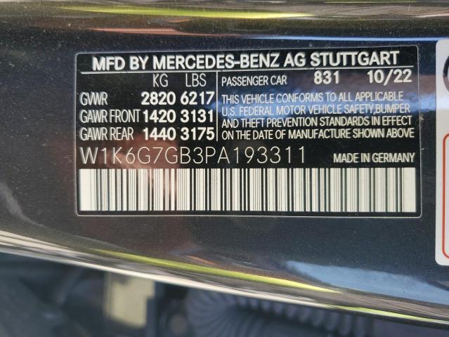 2023 Mercedes-Benz S 580 4Matic VIN: W1K6G7GB3PA193311 Lot: 59108974