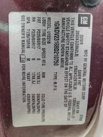 2008 Chevrolet Uplander Ls VIN: 1GNDV23188D210750 Lot: 59173354