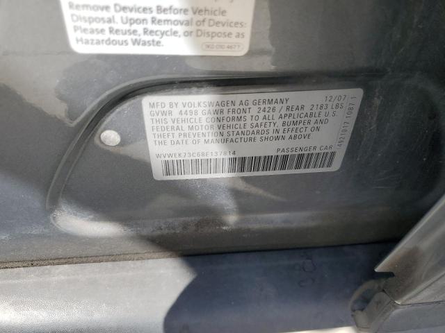 2008 Volkswagen Passat Lux VIN: WVWEK73C68E137814 Lot: 60284094