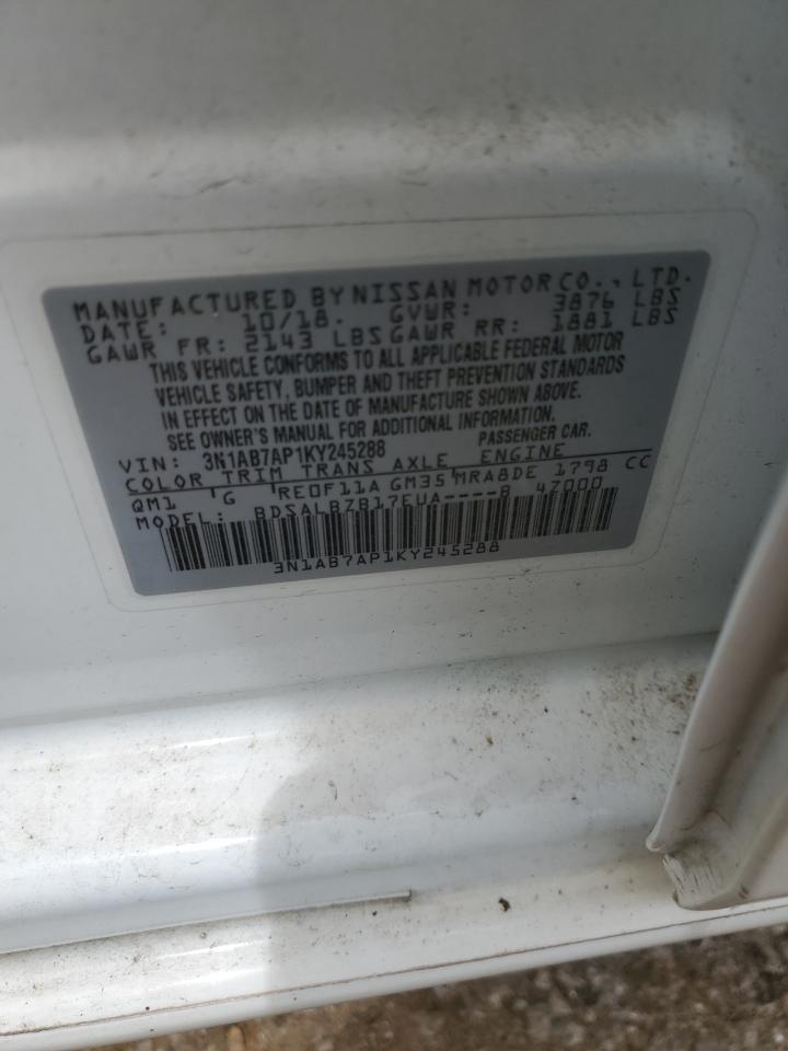 3N1AB7AP1KY245288 2019 Nissan Sentra S