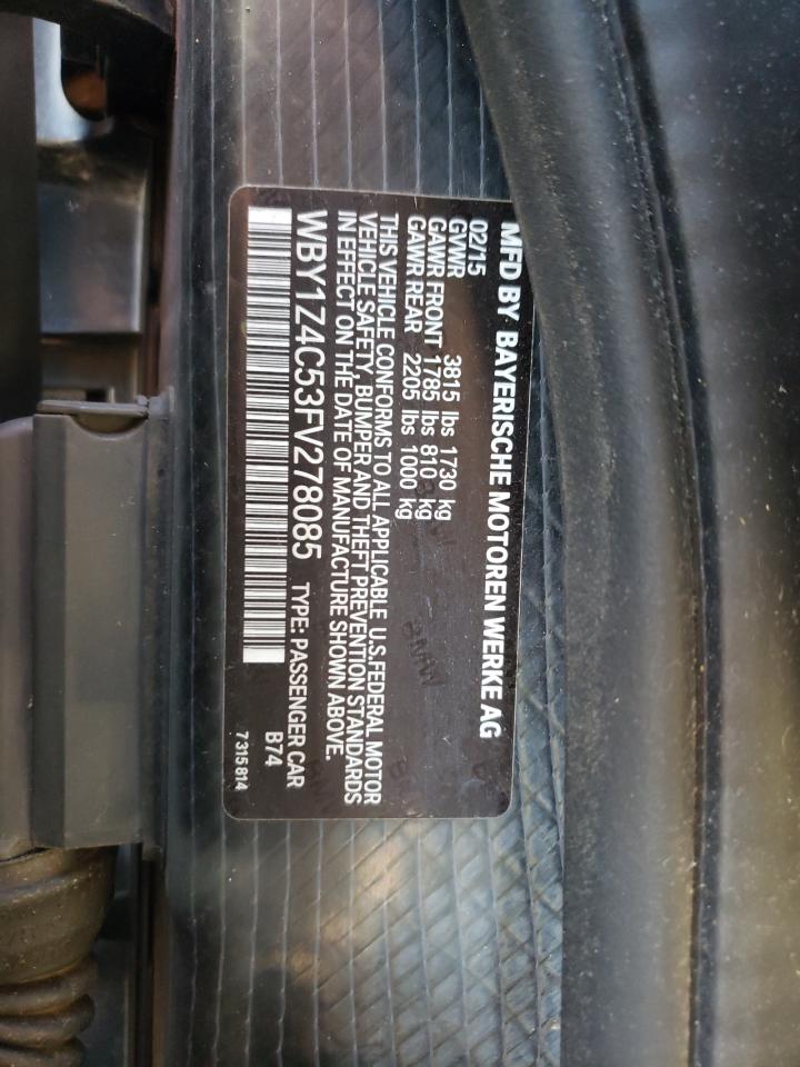 WBY1Z4C53FV278085 2015 BMW I3 Rex