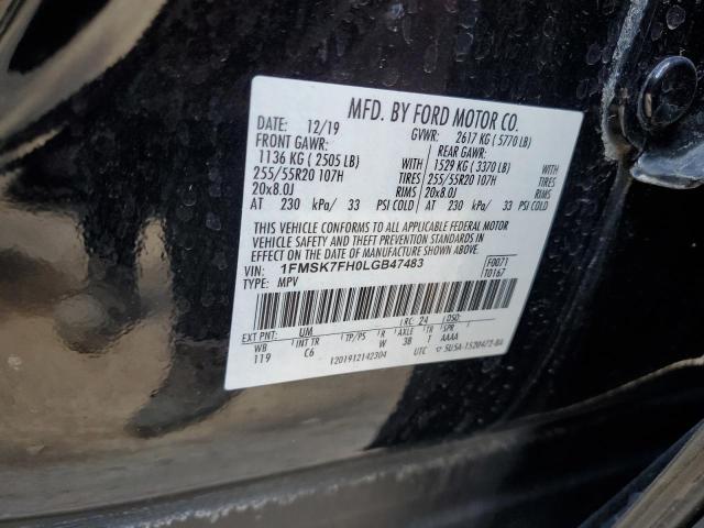 2020 Ford Explorer Limited VIN: 1FMSK7FH0LGB47483 Lot: 58110054