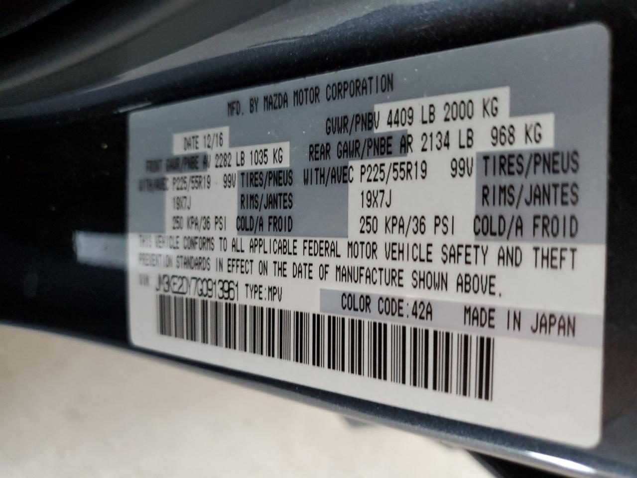 JM3KE2DY7G0913961 2016 Mazda Cx-5 Gt