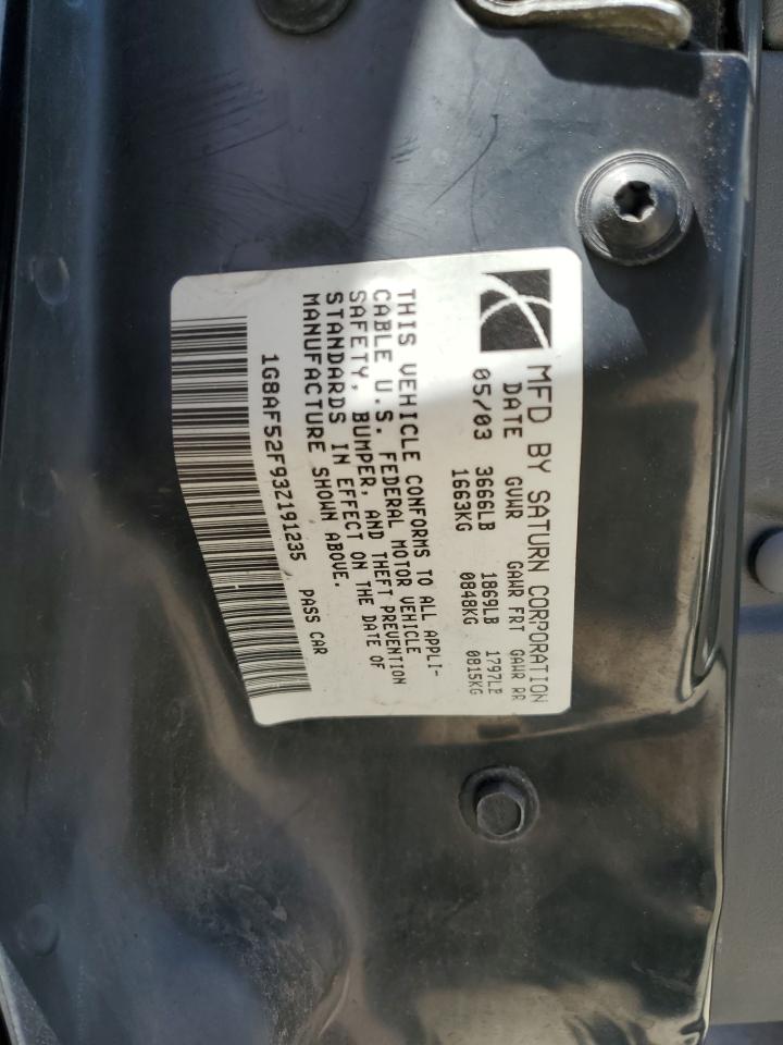 1G8AF52F93Z191235 2003 Saturn Ion Level 1