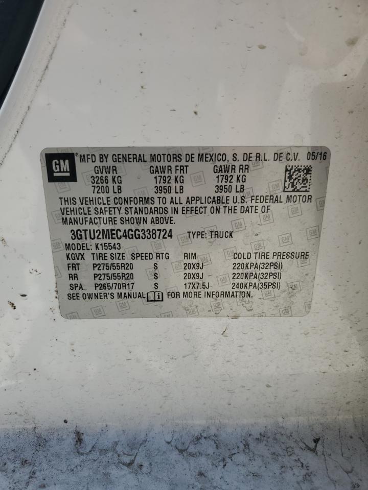 3GTU2MEC4GG338724 2016 GMC Sierra K1500 Sle