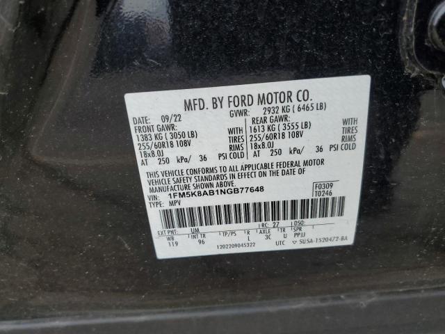 2022 Ford Explorer Police Interceptor VIN: 1FM5K8AB1NGB77648 Lot: 59329494