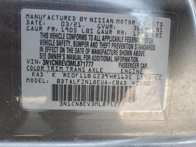 3N1CN8EV3ML871777 Nissan Versa SV 12