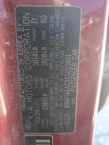 2010 Kia Forte Ex VIN: KNAFU4A23A5055601 Lot: 58161334